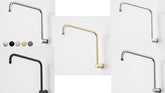 RUBANE II 460MM UPSWEPT SHOWER ARM CHROME,BRUSHED BRASS, BRUSHED NICKEL, MATTE BLACK & GUNMETAL